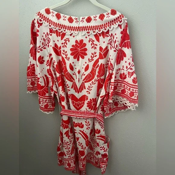 New Farm Rio Jungle Flow Linen Blend Mini Dress Size Large - Picture 3 of 10